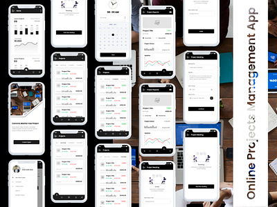 Online Project Management App UI Kit adobe xd android app business meeting design freelancing meeting mobile app mobile app design mobile ui online business online project online work project app project management ui ui ux uiux uiuxdesign ux