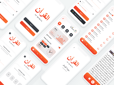 Al-Quran Mobile App UI Kit adobe xd alquran app ui arabi arabic azan bangladesh india muslim namaz new trends pakistan prayer quran quran app ui tilawat uae ui design ux design