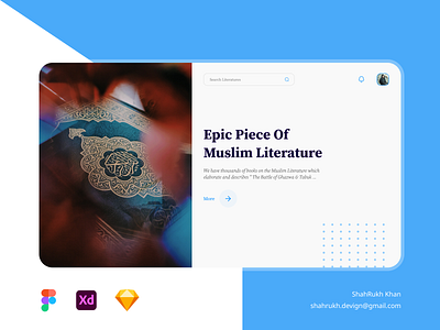 Literature Landing Page UIUX Design adobe xd books figma graphics landing page literature minimal muslims peace search books sketch ui ui design ui kit uiux design ux ux design web ui