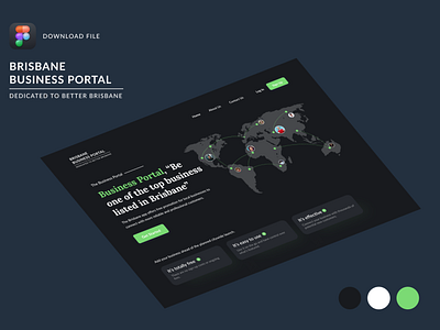 Business Portal Brisbane Landing Page UI Kit