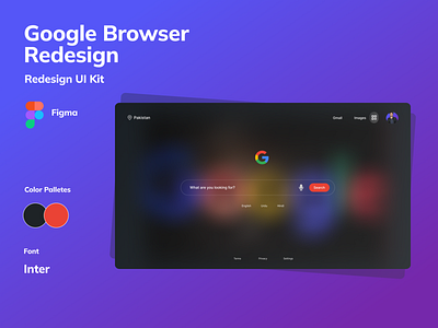 Google Browser Template Redesign best ui design best website ui designs clean clean design dark dark theme design figma file google browser google design google redesign ui design user interface web browser design website templates