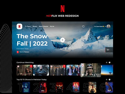 Netflix UI Redesign clean dark movies netflix netflix app netflix web redesign seasons ui ux web web redesign