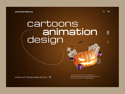 3D Cartoons Landing Page Design