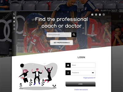 Find Professionals Web Design adobe xd axure rp 9 doctors find find coach find doctor find player medical players professionals skills sports ui ux web app web design web ux webdesign webui webuiuxdesign