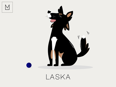 Laska, my Border Collie design dog dog illustration illustration puppy vector
