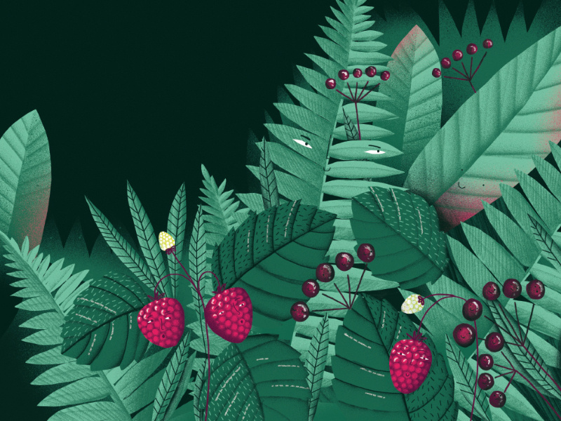 "Do you hear the trees talking?"/illustration1 forest nature childrenbook illustration book trees