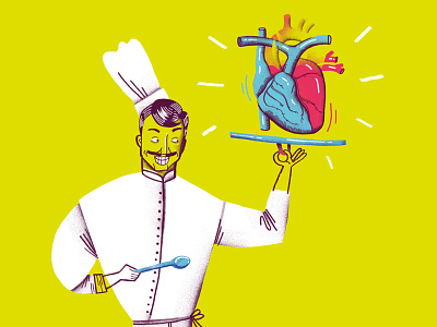 Book illustration. The cook book book illustration childrenbook cook cooking heart illustration