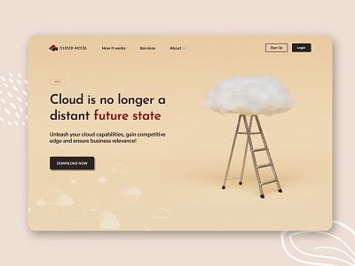 Cloud Enablement Landing Page - Hero Banner design illustration minimal userinterface