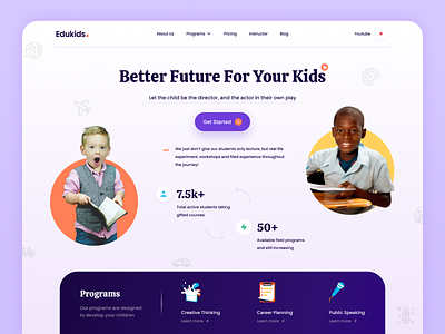 Edukids · Education Landing Page design education landing page ui webdesign website