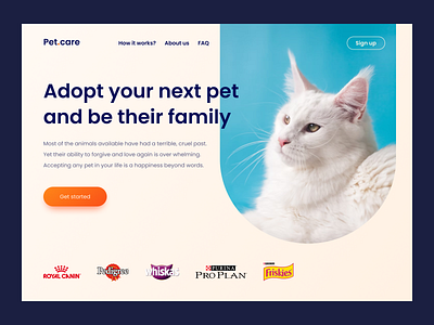 Pet.care · Animal Shelter Landing Page