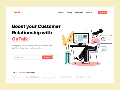 OnTalk · SaaS Customer Service Landing Page