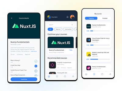 Online Course App design education mobile online course ui uiux ux