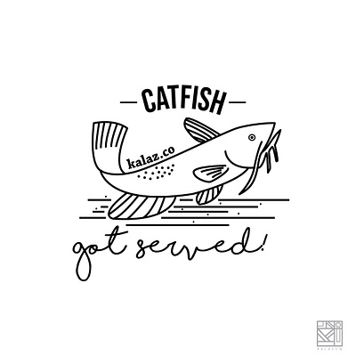 Catfish animal black catfish community fish food line logo minimal outline river sea