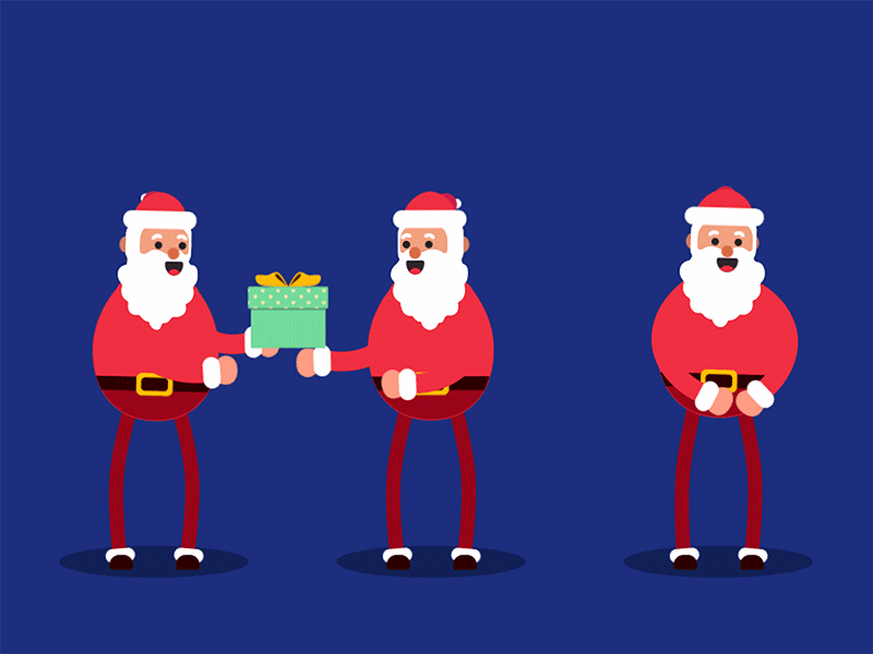 Santa Claus christmas festivals gift mg animation 动画 插图