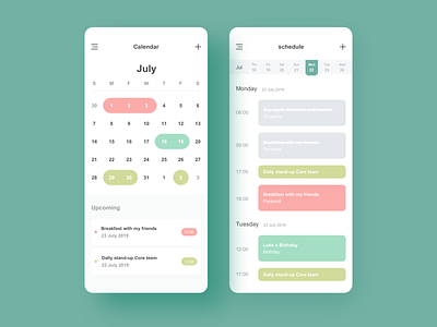 Calendar & Project management App Concept calendar app project