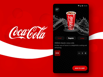 Coca cola app adobe xd beverages chill coca cola cool drinks debutshot dribbble shot energy drink ice cube mobile ui product soda soft drinks ui ux watersplash