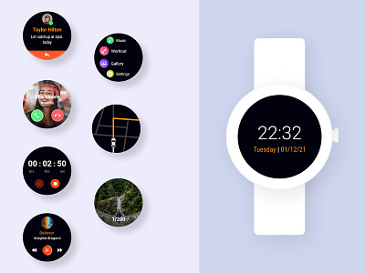 Smart watch 2021 trend adobe xd android debutshot dribbble shot fitness tracker gallery gps map music notification product smartwatch timer ui ux