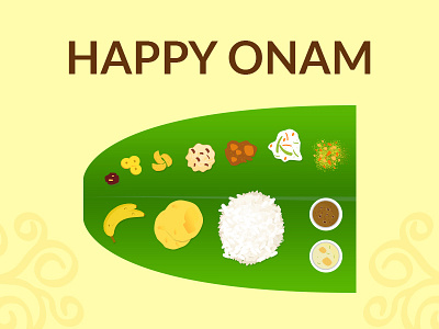 Happy Onam auspicious day banana leaf food happy onam kerala festival king mahabali malayali pookolam sadya south india traditional
