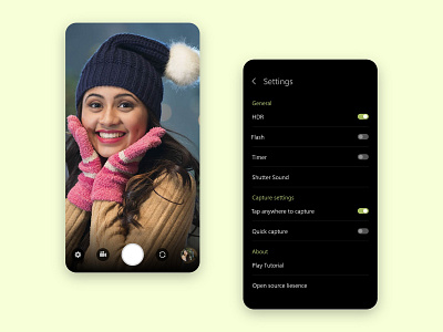 Camera Setting 007 100dayschallenge 2019 trend adobe xd camera app daily challange dailyui debutshot dribbble shot mobile ui product settings page ui ux