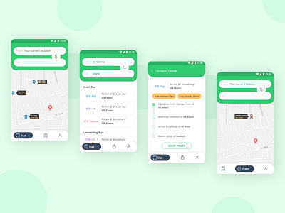 Transport Timing App 2019 trend adobe xd bus bus stop debutshot dribbble shot location map mobile ui passenger product public transport railway station tickets time tracking train travel user experience user interface