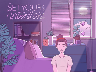 Set Your Intention girlillustration illustration yoga