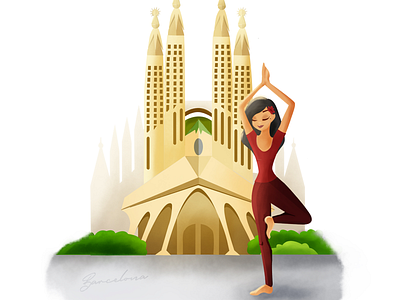 Shut Up and Yoga Barcelona Illustration