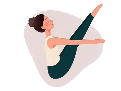 Boat Pose - Update girlillustration illustration yoga