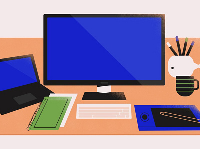 Stylized Workspace freelance girlillustration illustration stylization workspace