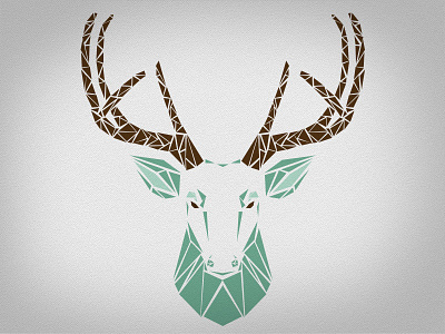 Stag animal brown cerf christmas green poly polygon shape stag triangle