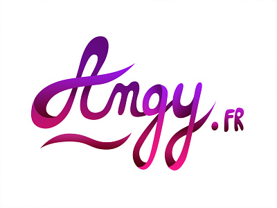 Angy.fr angy calligraphy design identity lettering mauve pink purple typography