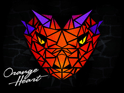 Orange Heart design dragon hardstyle heart orange shapes triangle