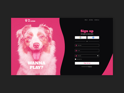 Sign up form blackletter daily ui 001 dailyui design dog facebook formui google pet pink signin signup signupform ui uidesign uidesigns ux uxdesign