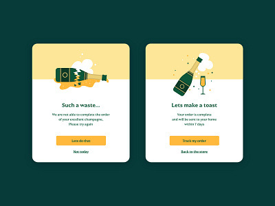 Online champagne store Flash screen brake bubbles buttle champagne dailyui design flash message flash screen gold green spill toast