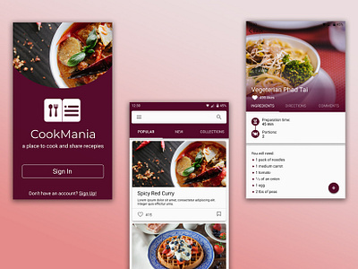 CookMania app design figma ui ux design