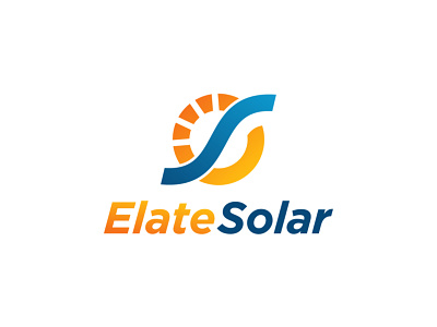 Elate Solar logo design concept branding design energy flat logo minimal minimalist monogram power solar solar company typography vector