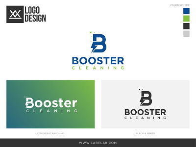 Minimalist logo design for Booster cleaning branding cleaning design flat graphic design illustration logo minimalist monogram service typography vector