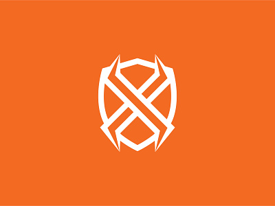 X Shield Monogram branding flat icon logo monogram shield typography vector x