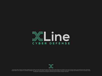 Xline Cyber Defense branding cyber defense flat identity illustrator logo tech x xline