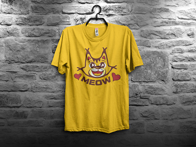 Meow T-Shirt Design cat cat tshirt cat tshirts colourfull tshirt design flat illustration meow meow tshirt t shirt t shirt design tshirt tshirtdesign tshirts