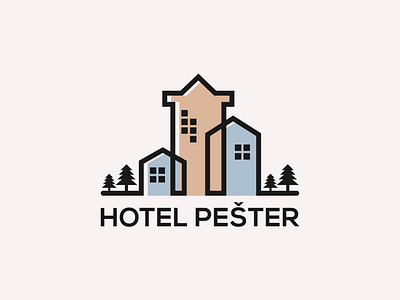 Hotel Pester branding design flat hotel hotel branding hotel logo illustration illustrator logo pester logo typography vector