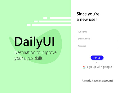 Signup page dailyui1 dailyui