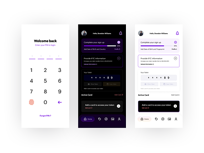 Klluster - App Screens ✨ card color dashboard design fintech mobile payment purple ui user inteface ux