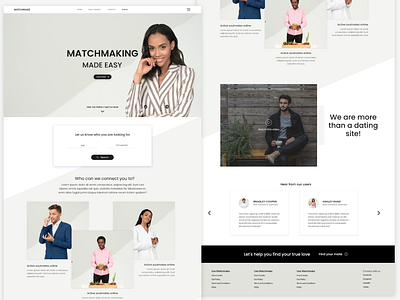 Matchmake: A dating site branding clean color design lettering minimal typography ui user inteface ux web website