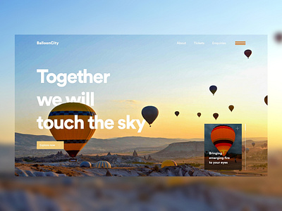 Balloon city - A landing page adobexd clean color design illustrator lettering minimal photoshop typography ui user inteface ux web website