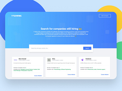 Still hiring - Search for companies still hiring