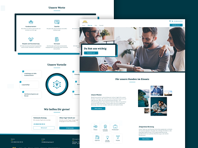 About page - Insurance abstact blue estate insurance interaction landing landing page modern ui ui ux webdesign website white