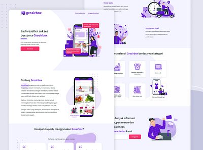 Grosirbox illustrations landing page landing page concept landing page design landing page ui learning minimal ui design uiux ux uxdesign website website design