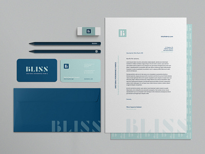 Bliss - Branding blue brand identity branding branding design corporate branding corporate identity design graphic design logo minimalist stationary