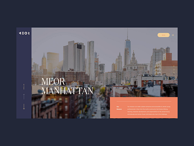 Meor design concept alumni barabaka clean community concept design donate interactions landing motion new york ui