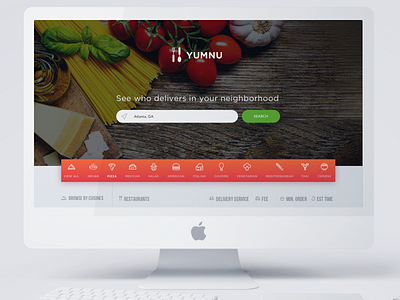 Yamnu - delivery service cuisine delivery food restaurant service ui ux web design